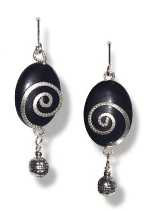 Arabesque Earrings (Black Onyx & Sterling Silver)
