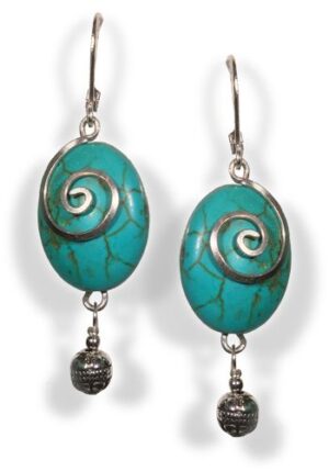 Arabesque Earrings (Turquoise & Sterling Silver)