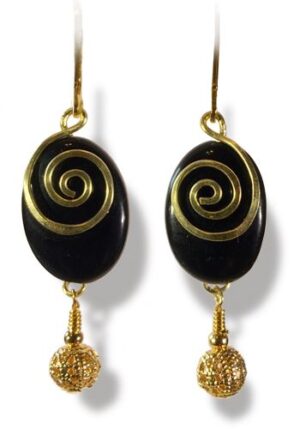 Arabesque Earrings (Black Onyx & Gold)