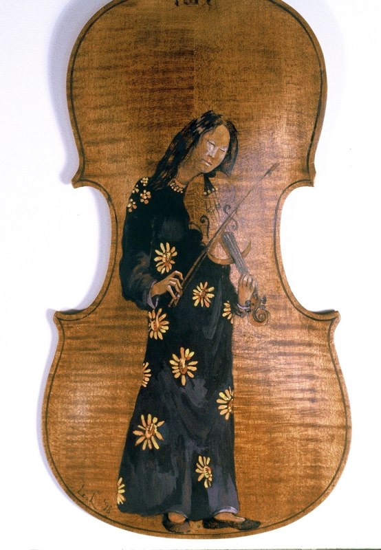 Female Violinist on Violin back