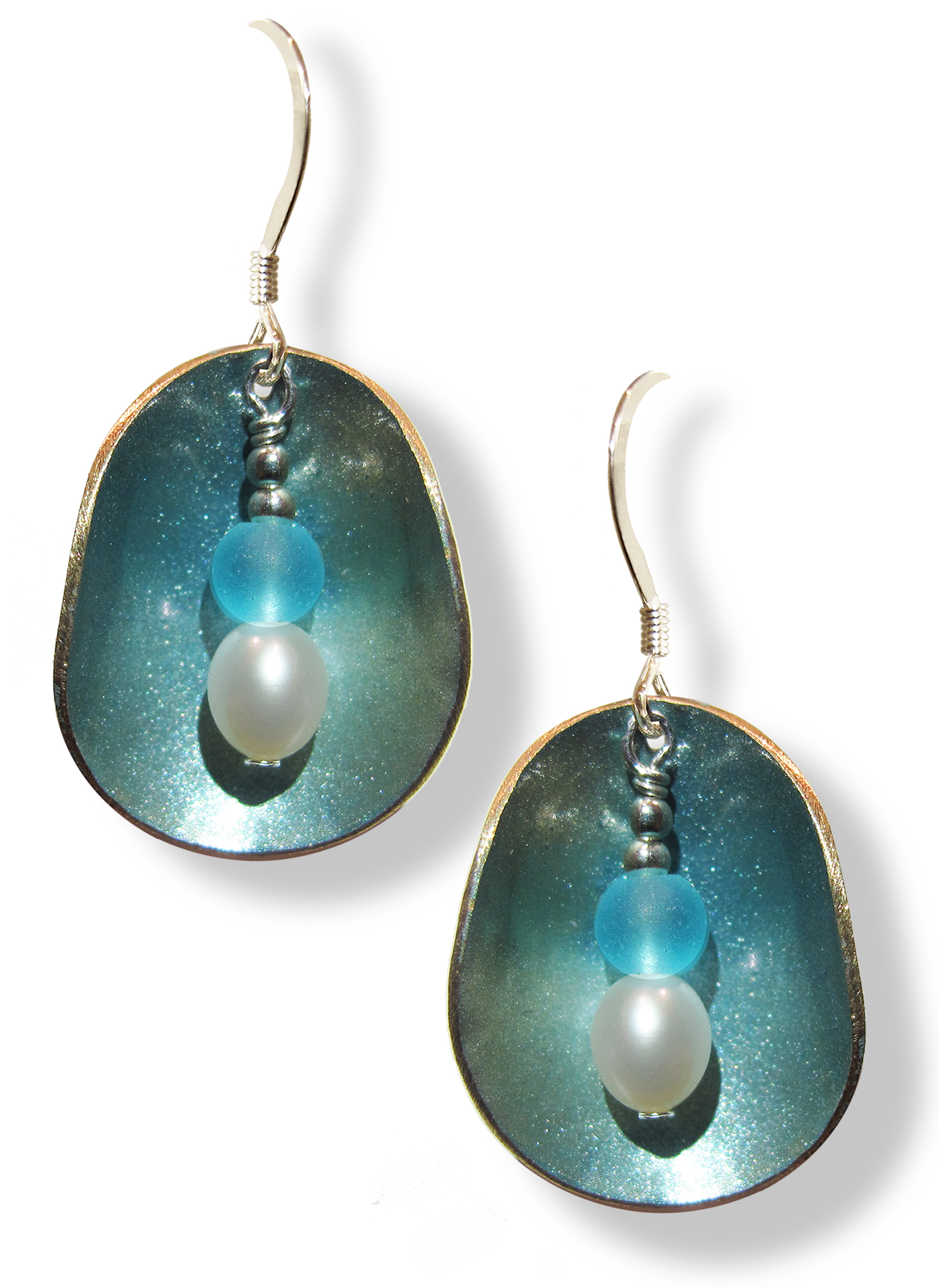 Half Shell Earrings (Aqua)