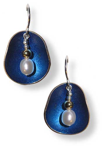 Half Shell Earrings (Cobalt)