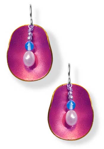 Half Shell Earrings (Fuchsia)