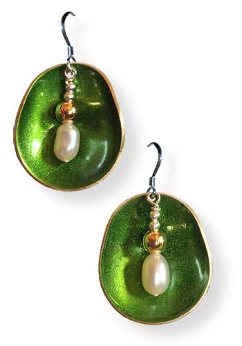 Half Shell Earrings (Green)