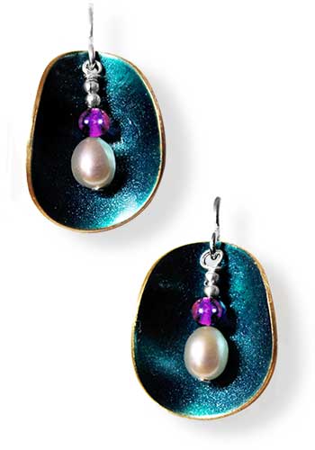 Half Shell Earrings (Teal)