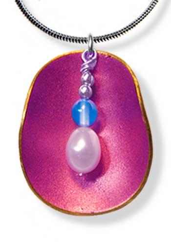 Half Shell Pendant (Fuchsia)