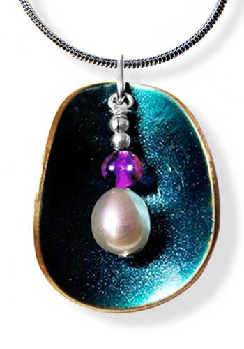 Half Shell Pendant (Teal)