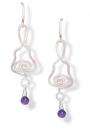 Handbell Earrings, Amethyst