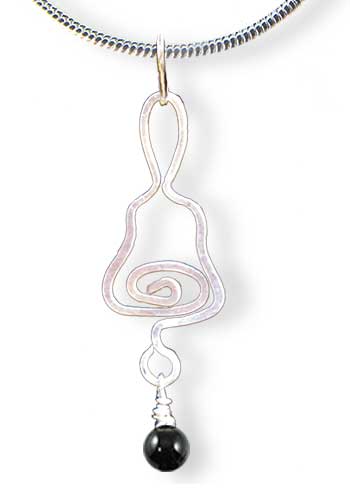 Handbell Pendant, Black Onyx