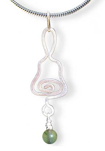 Handbell Pendant, Green Jade