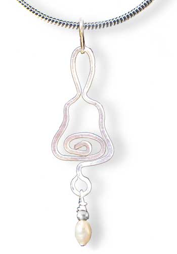 Handbell Pendant, White Pearl