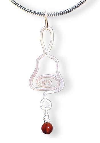 Handbell Pendant, Red Carnelian
