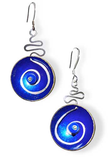 Hypnotic Earrings (Cobalt with Blue Agate)