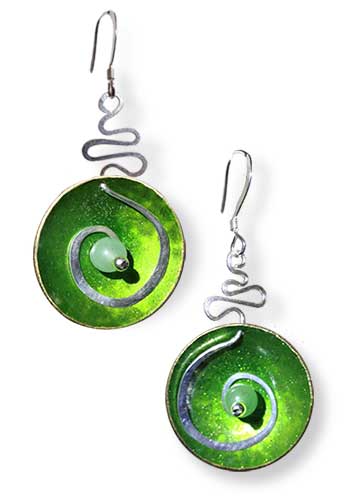 Hypnotic Earrings (Green with Jade)