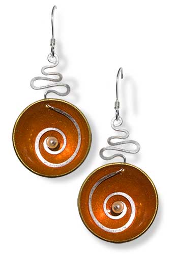 Hypnotic Earrings (Orange with Pearl)