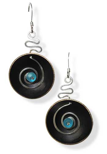 Hypnotic Earrings (Sea Glass Blue)