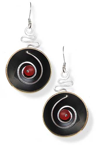 Hypnotic Earrings (Sea Glass Red)