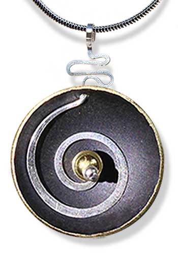 Hypnotic Pendant (Black with Gold Bead)