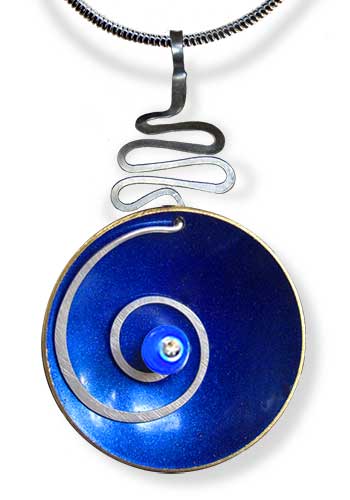 Hypnotic Pendant (Cobalt with Blue Agate)