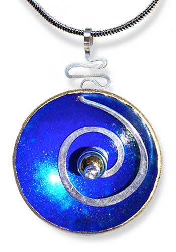 Hypnotic Pendant (Cobalt with Gold Bead)