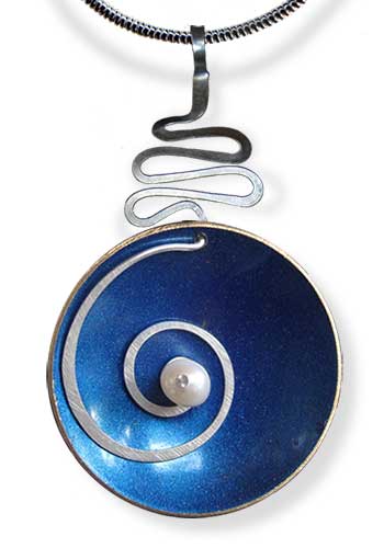 Hypnotic Pendant (Cobalt with Pearl)