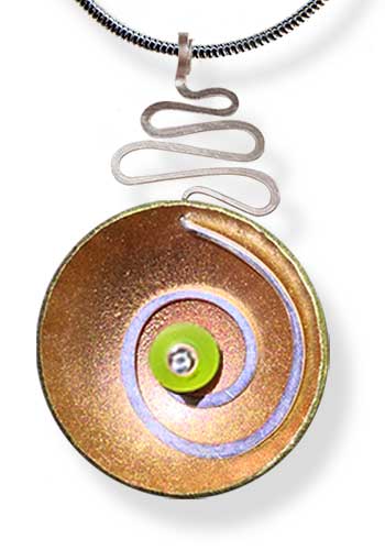 Hypnotic Pendant (Copper with Green Sea Glass)