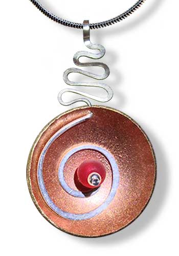 Hypnotic Pendant (Copper with Red Gem)