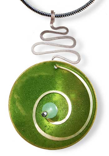 Hypnotic Pendant (Green with Jade)