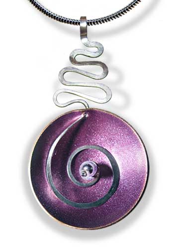 Hypnotic Pendant (Purple with Silver Bead)