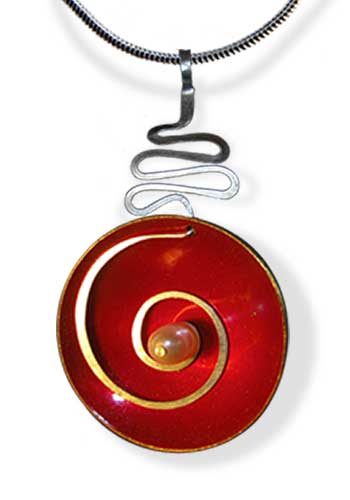 Hypnotic Pendant (Red with Pearl)