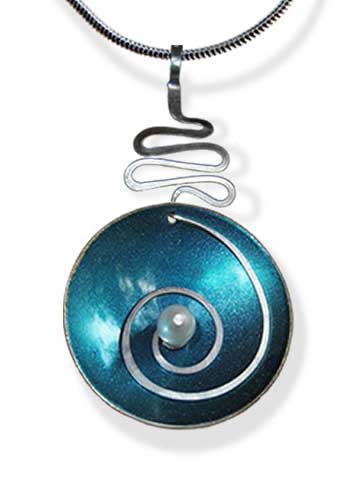 Hypnotic Pendant (Teal with Pearl)