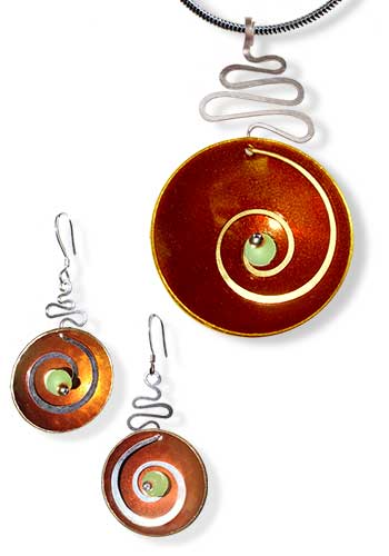 Hypnotic Set (Brown with Green Sea Glass) 509BRG Set