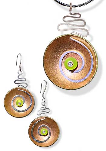 Hypnotic Set (Copper with Green Sea Glass) 509(CG) Set
