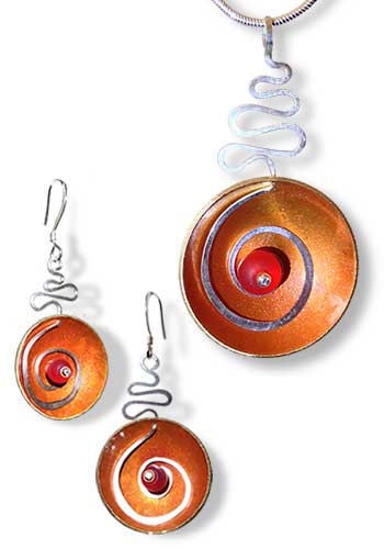 Hypnotic Set (Orange with Red Gem) 509-OR Set