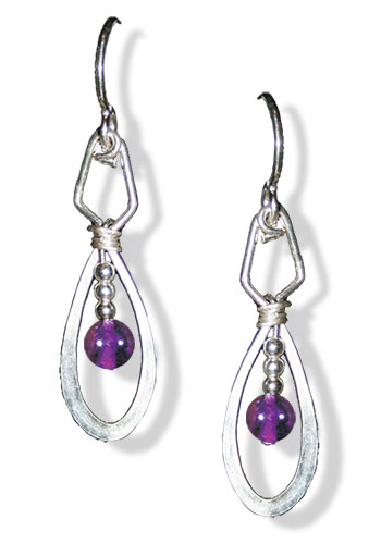 Inner Space Earrings (With Gemstones), Amethyst