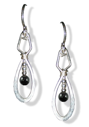 Inner Space Earrings (With Gemstones), Black Onyx