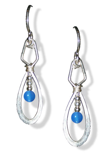 Inner Space Earrings (With Gemstones), Blue Agate
