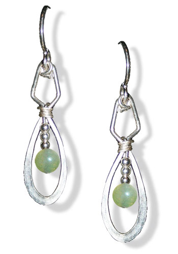 Inner Space Earrings (With Gemstones), Green Jade
