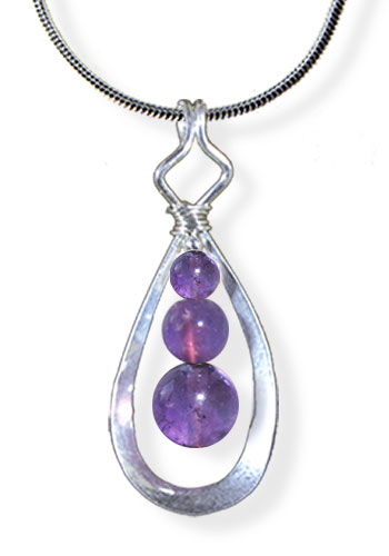 Inner Space Pendant (With Gemstones), Amethyst