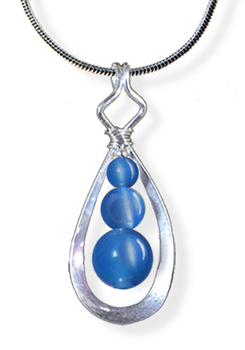 Inner Space Pendant (With Gemstones), Blue Agate