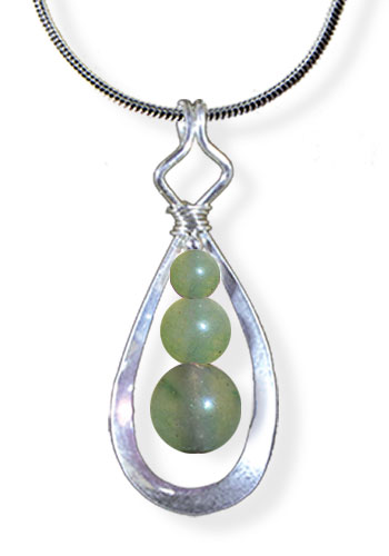 Inner Space Pendant (With Gemstones), Green Jade