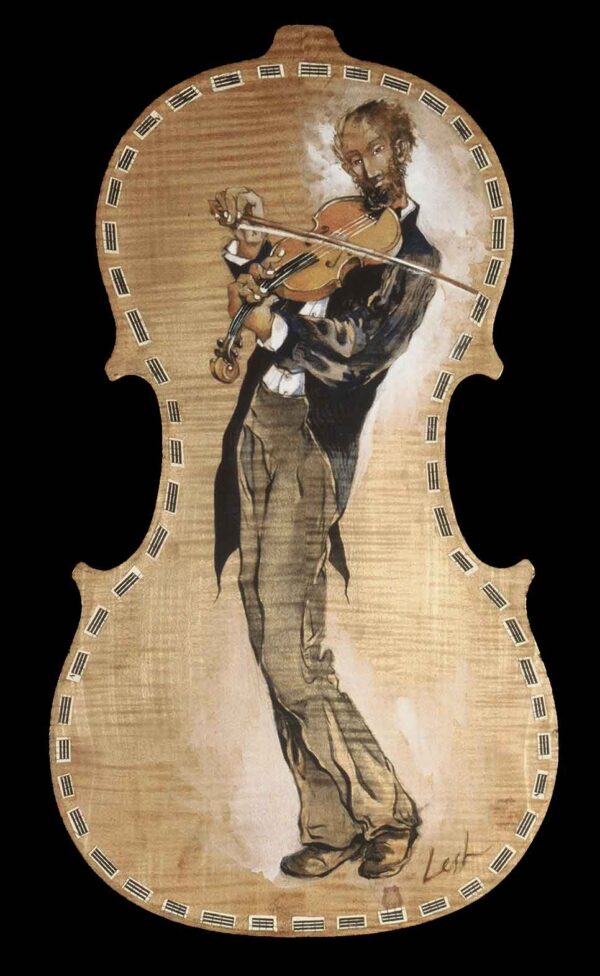 Male Violinist on Violin Back