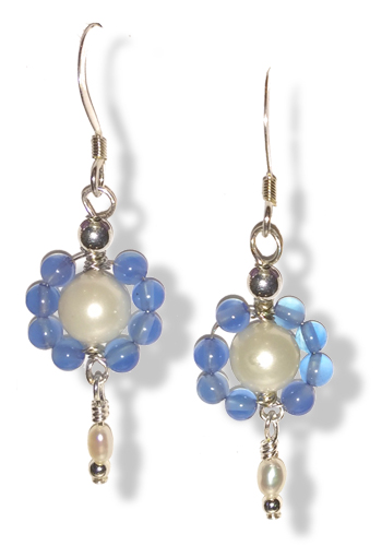 Meadow Flower Earrings (Blue Agate)