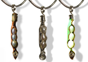 Pearl Pod Pendants (Variations: Raw Copper, Patina, Silver)