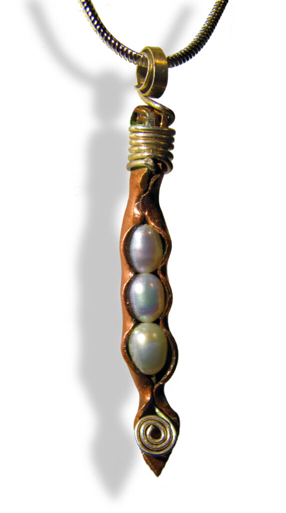 Pearl Pod Pendant (Raw Copper)