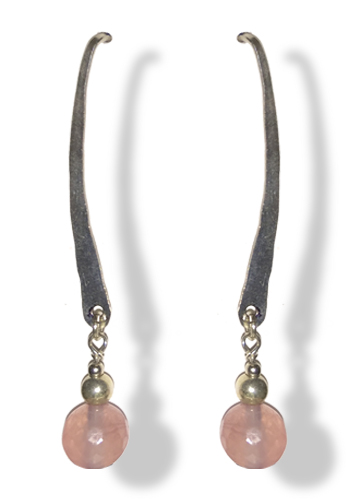 Rose Quartz Gem Drop Earrings