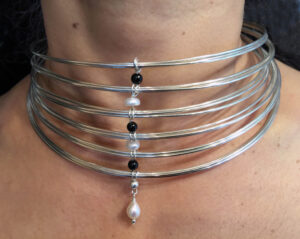 Strata Choker (Onyx & Pearls)