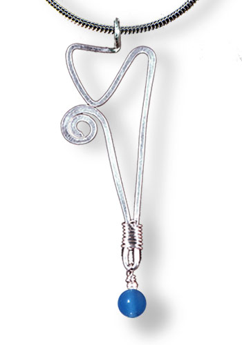 Taper Dangle Pendant, Blue Agate