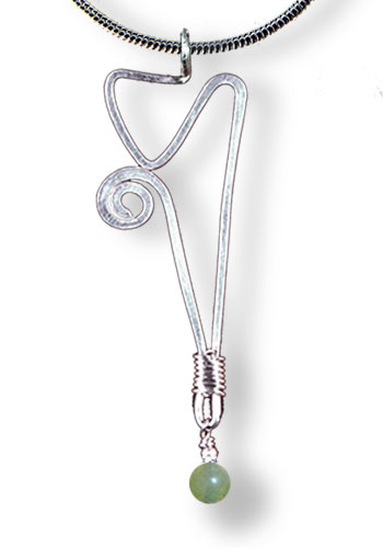 Taper Dangle Pendant, Green Jade