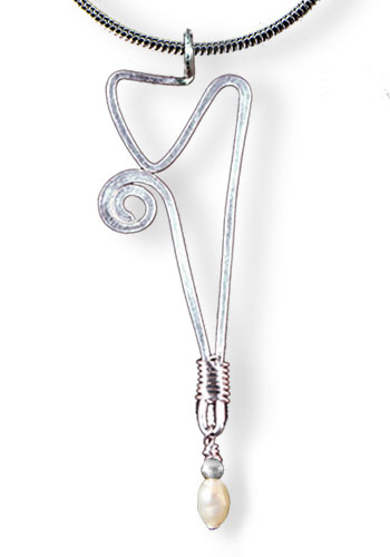 Taper Dangle Pendant, White Pearl